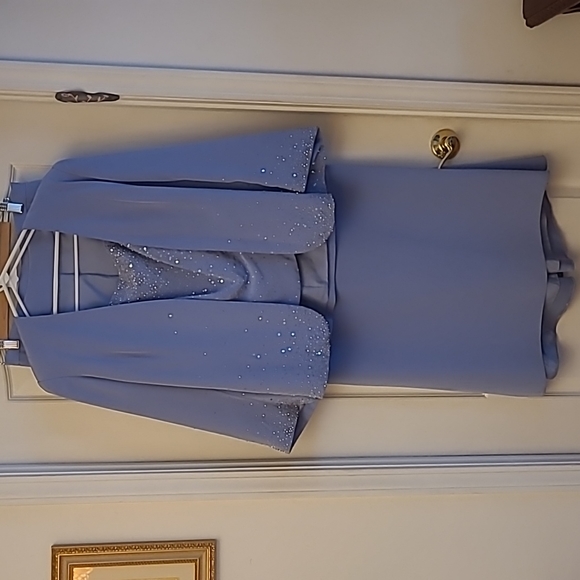 EUC MORI LEE Light Periwinkle Blue Beaded 3 Piece Skirt Set - Picture 4 of 17